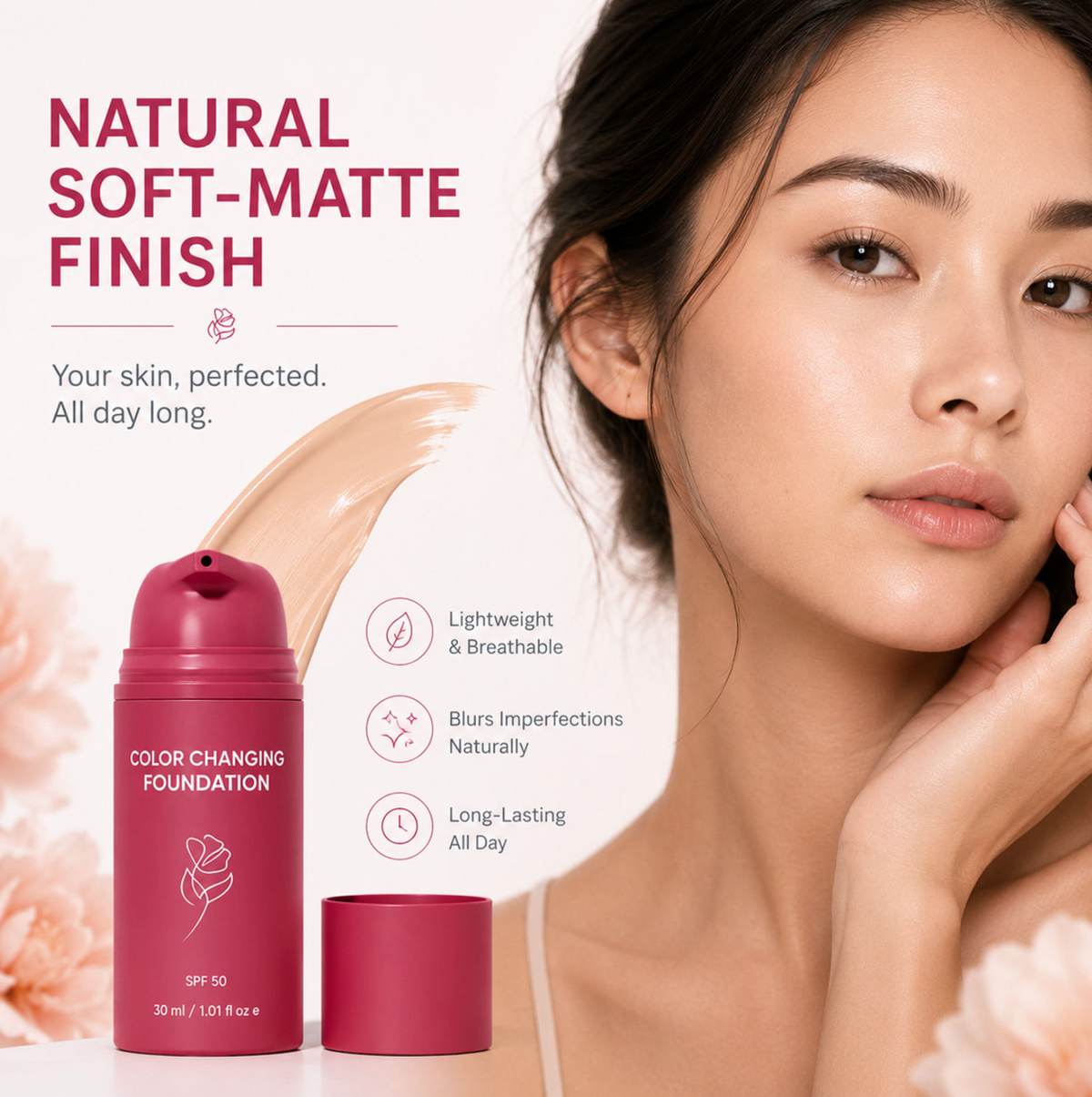 Color-Adapting Liquid Foundation